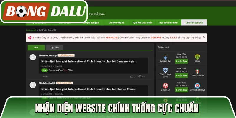 Nhận diện website chính thống cực chuẩn 